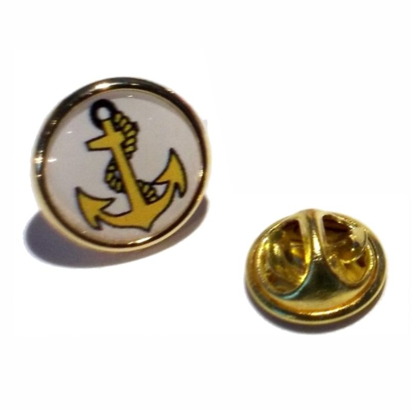 Premium Badge 12mm round gold clutch and printed dome